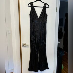 Black Sequin Jumpsuit